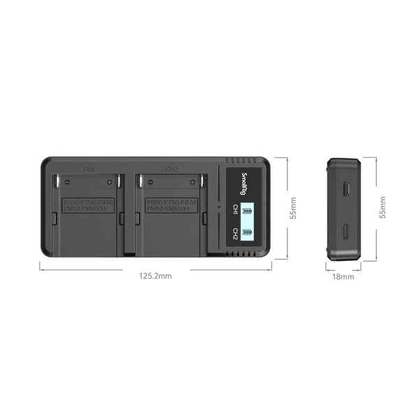 Miniatyrbillede 2 af 3: SmallRig 4086 oplader til mobil enhed Digitalt kamera Sort Vekselstrøm Indendørs