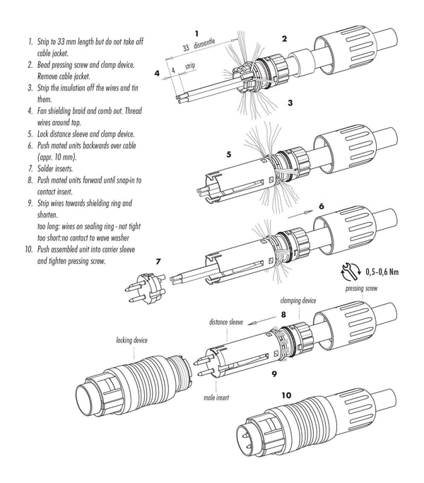 Miniatyrbillede 4 af 4: BINDER 99-4805-00-03 kabelsamler Push Pull