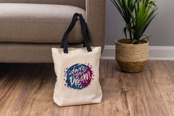 Miniatyrbild 6 av 13: Cricut Infusible Ink Tote Blank Polyester Beige Kvinna Toteväska