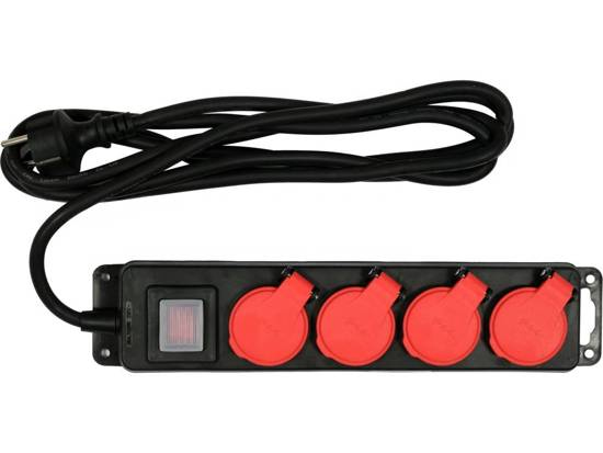 Yato YT-81241 stikdåse 3 m 4 AC stikkontakt(er) Indendørs/udendørs Sort, Rød