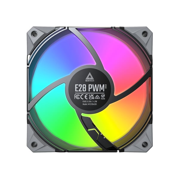 Montech E28 ARGB Datorväska Fan 12 cm Svart 3 styck