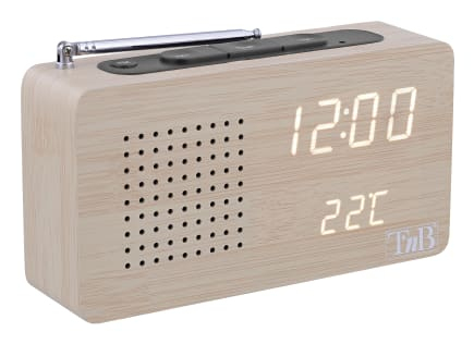 Miniatyrbillede 1 af 7: T'nB CLOCKFMWD radio Ur Digital Træ