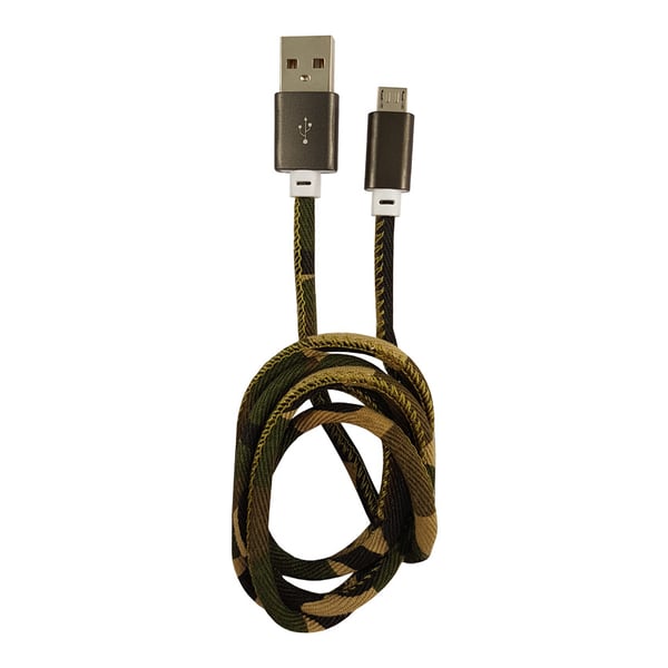 LC-Power LC-C-USB-MICRO-1M-5 USB-kabel USB A Micro-USB B Camouflage, Grøn