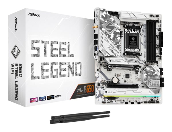 Miniatyrbillede 1 af 6: Asrock B650 Steel Legend WiFi AMD B650 Sokkel AM5 ATX