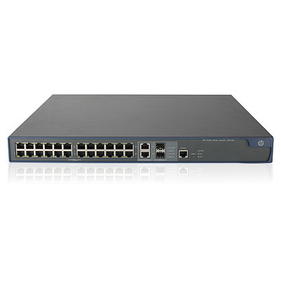 Pikkukuva 1 / 3: HPE 3100-24-PoE v2 EI Switch Hallittu L2 Fast Ethernet (10/100) Power over Ethernet -tuki 1U Musta
