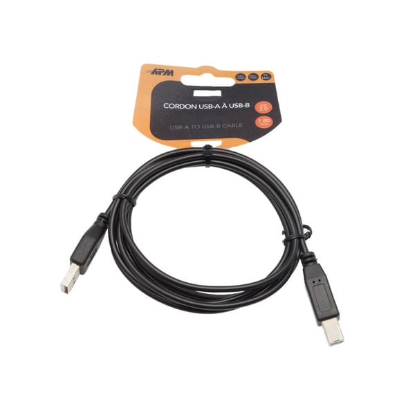 Miniatyrbillede 2 af 2: APM 570303 USB-kabel USB 2.0 1,8 m USB A USB B Sort