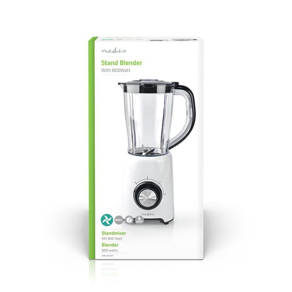 Nedis KABL300CWT mixer 1,5 l Bänkmixer 800 W Svart, Vit