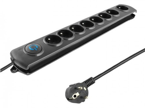 Qoltec 50113 overspændingsbeskytter Sort 8 AC stikkontakt(er) 230 V 1,8 m