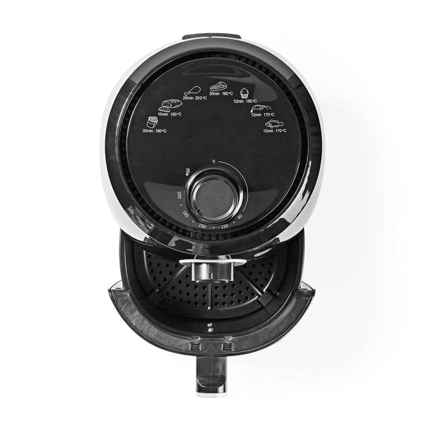 Nedis KAAF120FBK frituregryde Enkelt 2,4 L Enkeltstående 1000 W Varmluftsteger Aluminium, Sort