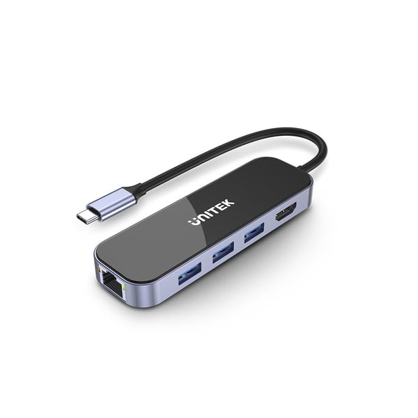 UNITEK uHUB H6 Kabel USB 3.2 Gen 1 (3.1 Gen 1) Type-C Svart, Grå