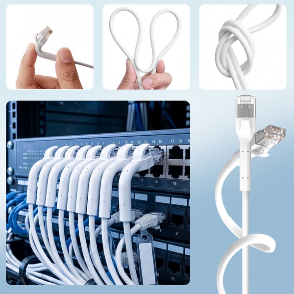 Miniatyrbild 14 av 14: Extralink Kat.6A U/FTP 1m 1Gbps Biały | Patchcord LAN | Miedź Kabel sieciowy skrętka, łamana końcówka (EX.38978) nätverkskablar