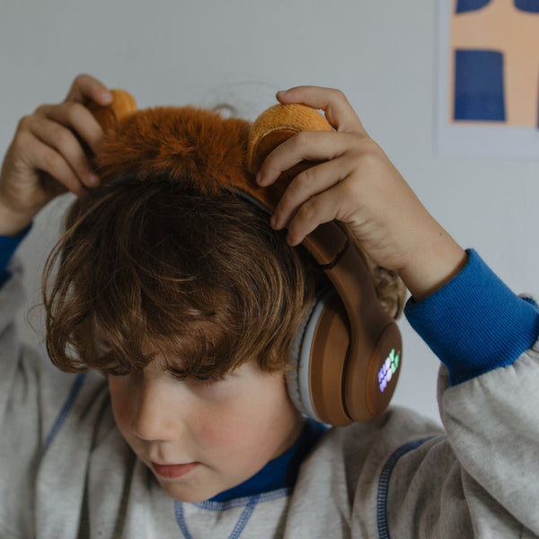 Pikkukuva 17 / 19: KIDYWOLF 418282 kuulokkeet ja kuulokemikrofoni Langallinen & langaton Pääpanta Musiikki/Päivittäin USB Type-C Bluetooth Ruskea