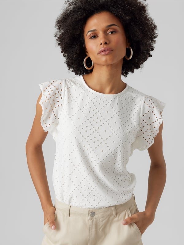 Vero Moda VMTASSA T-Shirt,10286067,XS Rund krave Ærmeløs Polyester, Elastin