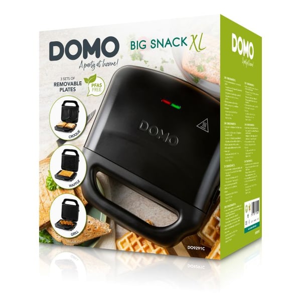 Domo DO9291C, 3 Platten sandwichtoaster 1400 W Sort