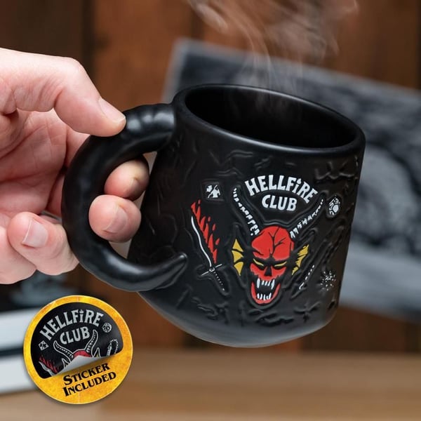 Miniatyrbillede 5 af 5: Paladone Hellfire Club Demon Embossed Mug kop Sort Universel 1 stk