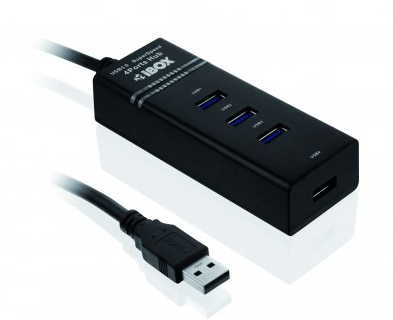 iBox IUH3FB gränssnittshubbar 5000 Mbit/s Svart