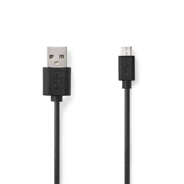 Nedis CCGL60501BK10 USB-kabel USB 2.0 1 m USB A Micro-USB B 0,48 Gbit/sek. 7,5 W Sort