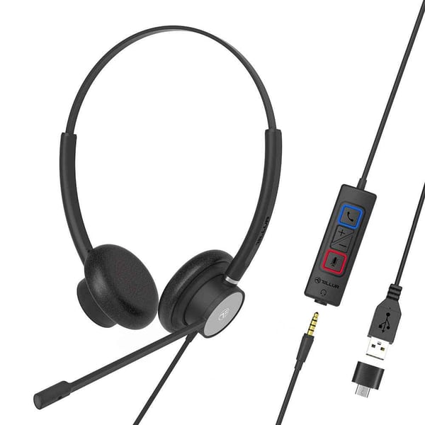 Tellur Voice 420 Headset Kabel Huvudband USB Type-C / USB Type-A Svart