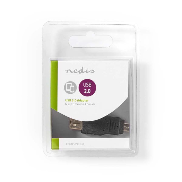 Nedis CCGB60901BK kabel kønsskifter USB Micro-B USB-A Sort