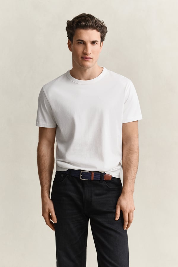 Gant 2003436-113 T-tröja Rib-knit neckline Kortärmad Bomull