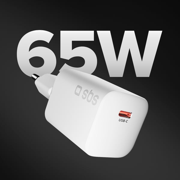 SBS TETRGAN1C65WW oplader til mobil enhed Smartphone, Tablet Hvid Vekselstrøm Hurtig opladning Indendørs