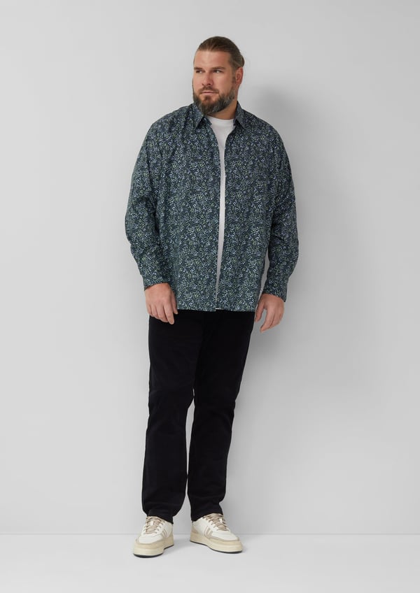 s.Oliver 2177159.59A1.XXL skjorte & top Point collar Langærmet Bomuld, Elastin