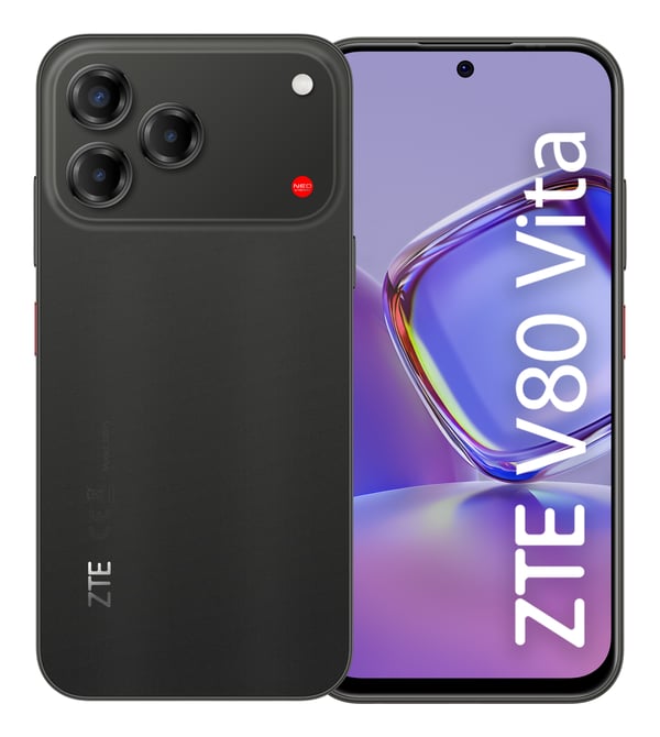 ZTE V80VITA256BLK älypuhelin 17,1 cm (6.75") Hybridi-Dual SIM Android 16.0 4G USB Type-C 4 GB 256 GB 5000 mAh Musta