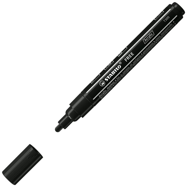 STABILO FREE Acrylic speedmarker 1 stk Rund spids Sort