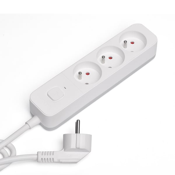 Pikkukuva 2 / 8: Savio Surge Protective 3-socket power strip 1.5m white LZ-07 3 AC-pistorasia(a) Tyyppi F 1,5 m Valkoinen