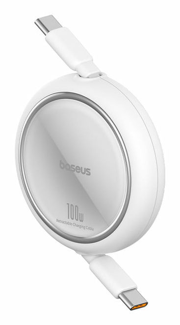 Miniatyrbillede 1 af 6: Baseus Free2Pull USB-kabel 1 m USB C 0,48 Gbit/sek. 100 W Hvid