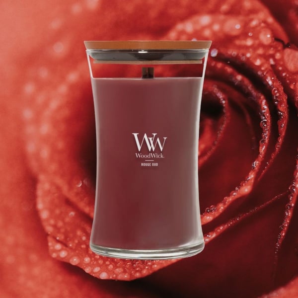 Miniatyrbillede 6 af 7: WoodWick Rouge Oud vokslys Andet Rød, Transparent, Træ 1 stk