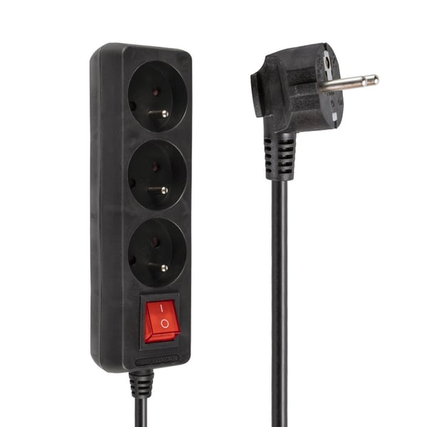 Libox LB0081B-5 stikdåse 5 m 3 AC stikkontakt(er) Indendørs Sort