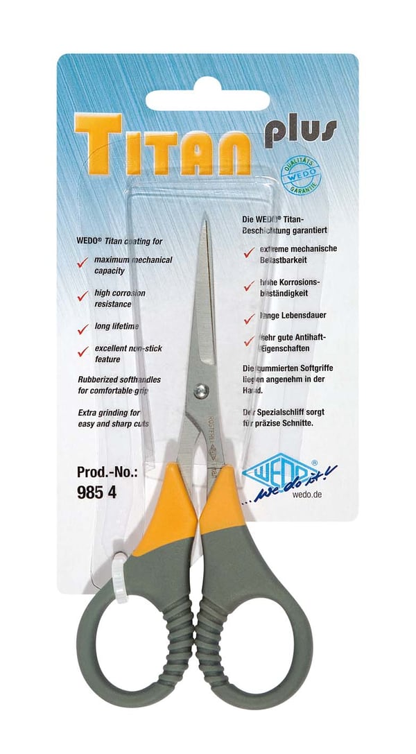 Wedo 985 4 kontorssax Universal Figursnitt+rakt snitt Grå, Gul