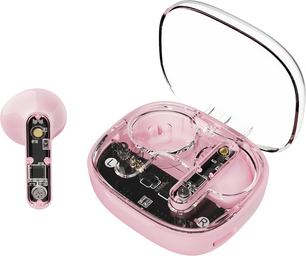 Miniatyrbild 10 av 13: Streetz T150 TWS earphones, Transparent Pink