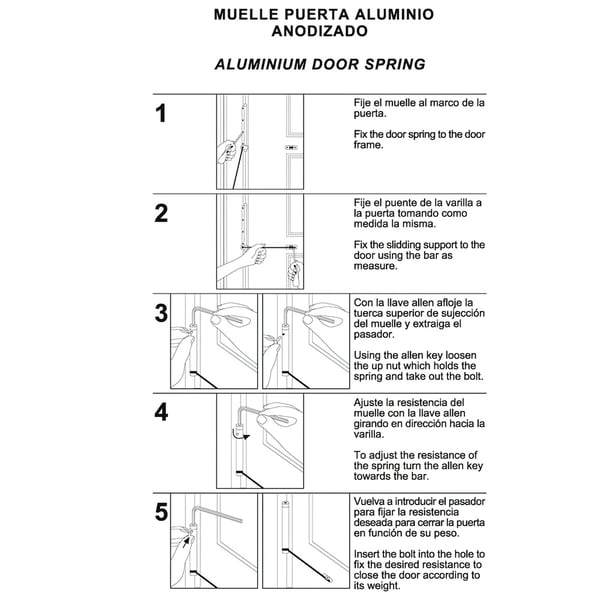 Wolfpack Muelle Puerta Aluminio Anodizado Negro (Blister 1 Pieza)