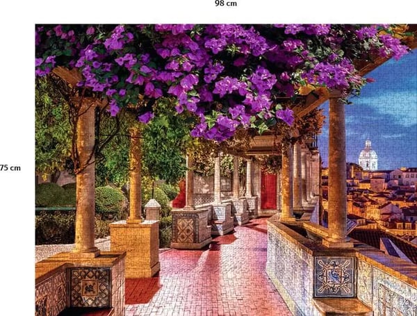 Miniatyrbillede 3 af 4: Ravensburger Puzzle 2000 pièces - Le mirador de Santa Luzia, Lisbonne Puslespil 2000 stk Flora