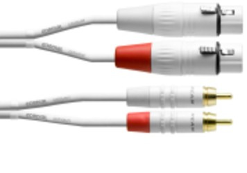 Cordial CFU 1.5 FC-SNOW ljudkabel 1,5 m 2 x RCA 2 x XLR (3-pin) Vit