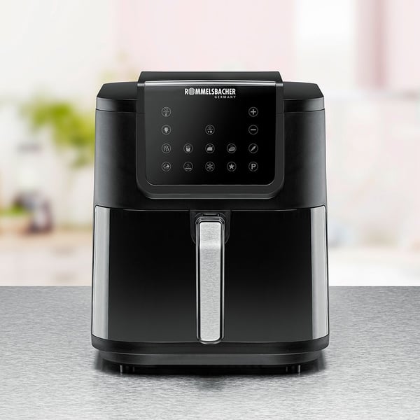 Rommelsbacher FRH 1700 frituregryde Enkelt 8 L Enkeltstående 1700 W Varmluftsteger Sort, Rustfrit stål