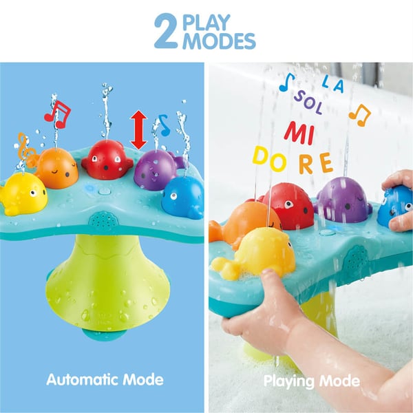 Miniatyrbillede 2 af 5: Hape Musical Whale Fountain Badelegesæt Flerfarvet