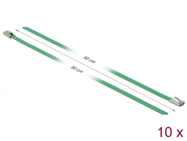 DeLOCK 18804 buntband Stål Grön 10 styck