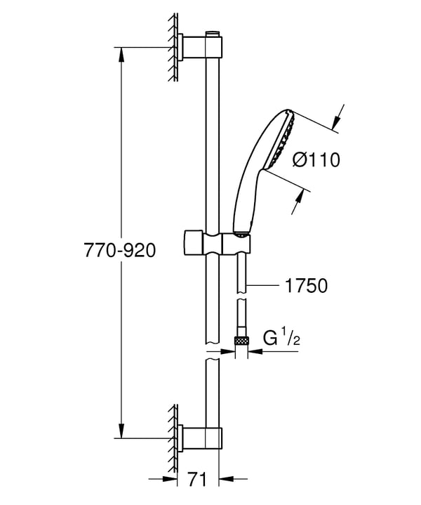 GROHE Vitalio Start 110 duschsystem Krom