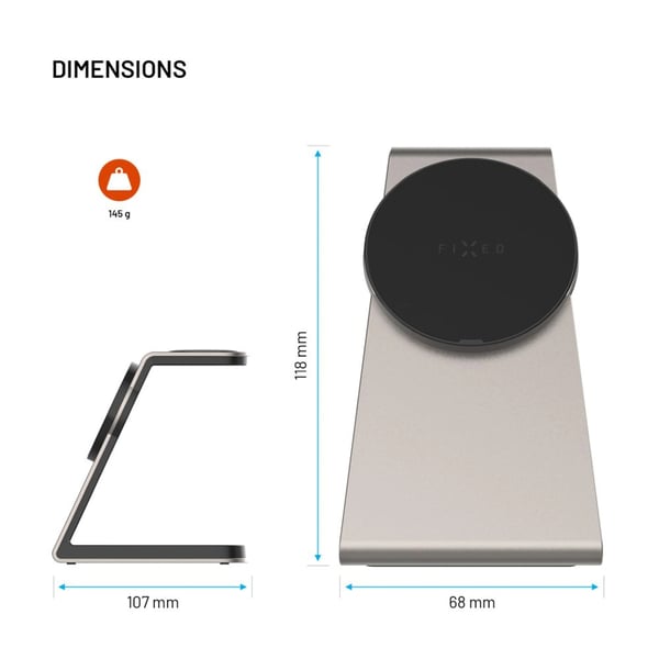Pikkukuva 4 / 4: FIXED FIXMPOS-AL2-TI mobiililaitteen laturi Älypuhelin, Älykello, Kuulokkeet Valkoinen USB Langaton lataaminen Pikalataus Sisätila