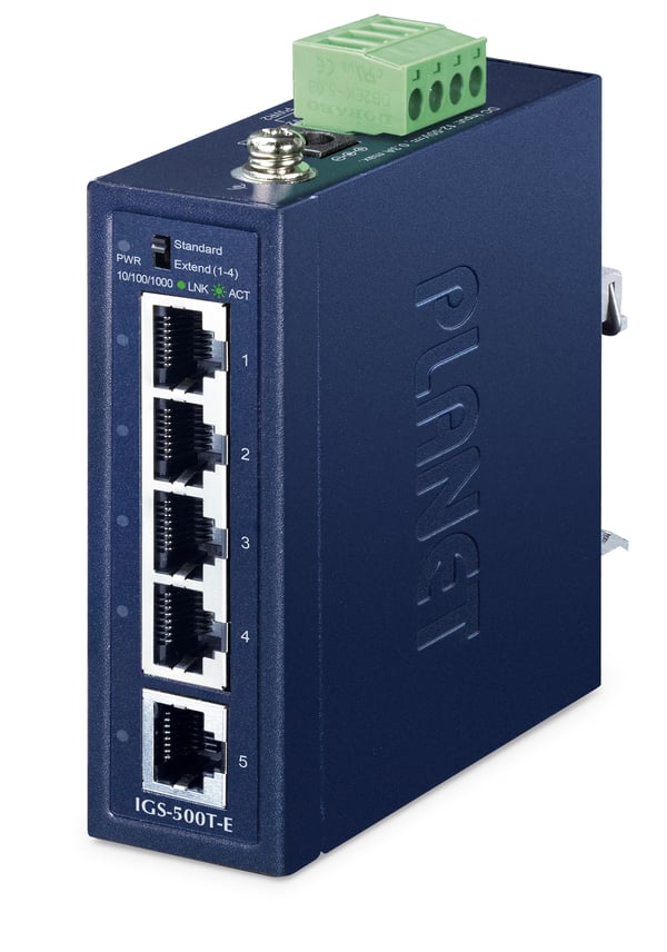 PLANET IGS-500T-E verkkokytkin Hallitsematon Gigabit Ethernet (10/100/1000) Sininen PLANET IGS-500T-E verkkokytkin Hallitsematon Gigabit Ethernet (10/100/1000) Sininen