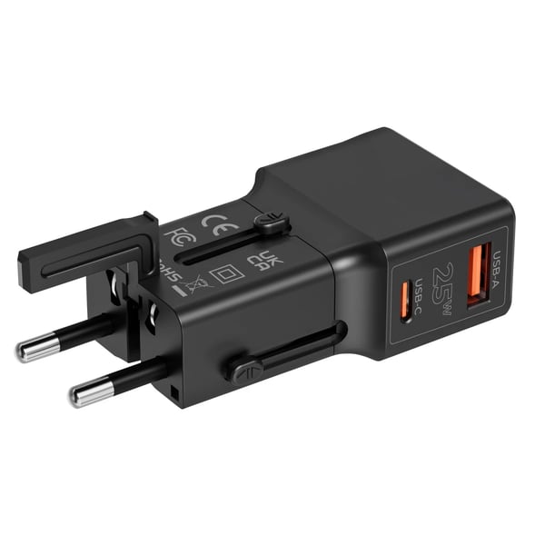 Miniatyrbillede 19 af 23: Mobile Origin TAD25-2P-BLK oplader til mobil enhed Universel Sort Vekselstrøm, USB Hurtig opladning Indendørs