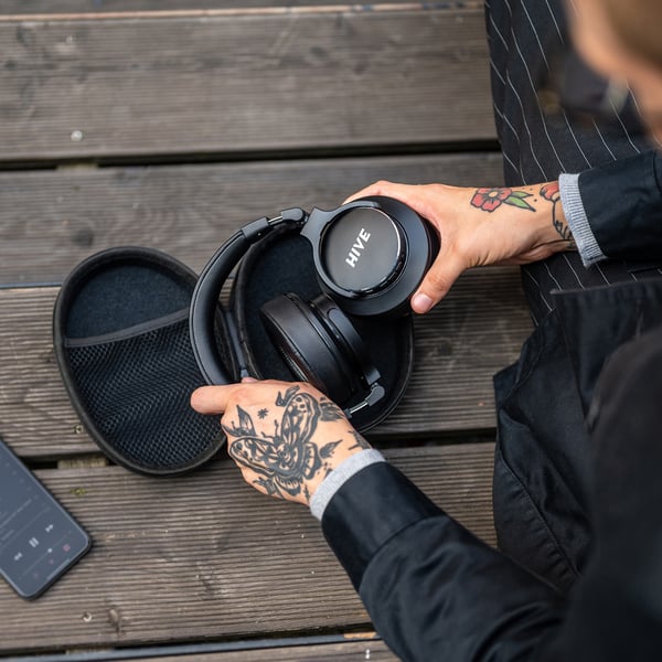 Niceboy HIVE 3 Aura ANC Headset Kabel & trådløs Opkald/musik Bluetooth Sort