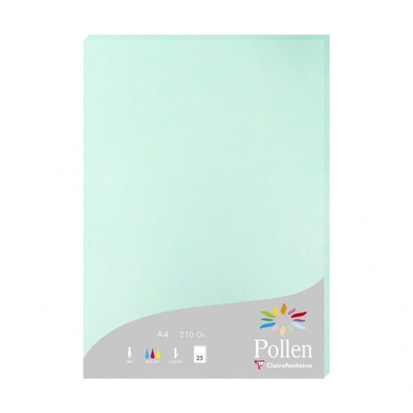 Miniatyrbild 1 av 2: Clairefontaine Pollen datapapper A4 (210x297 mm) 25 ark Mintfärgad