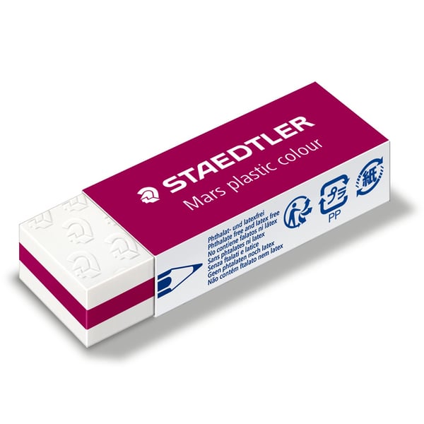 Staedtler CF40 GOMMA MARS PLASTIC SANDWICH pyyhekumi Vihreä, Harmaa, Oranssi, Punainen 40 kpl