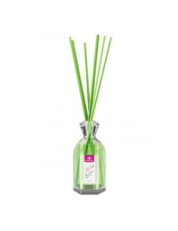 Cristalinas Reed Diffuser 180ml Night Blooming Jasmine hajun hajoitin Tuoksupullo Hopea, Läpinäkyvä