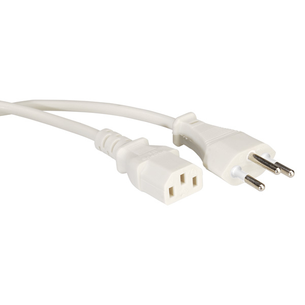Miniatyrbillede 1 af 2: VALUE Netzkabel T12 auf C13, weiss 1,8m
