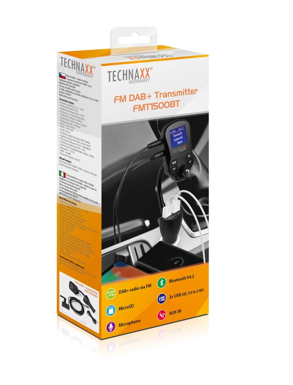 Technaxx FMT1500BT USB 10 m Sort Indbygget skærm